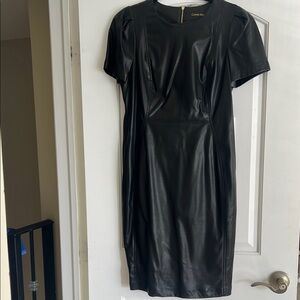 Calvin Klein Black Faux Leather Dress